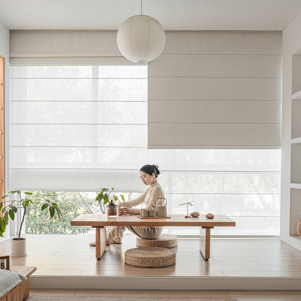 Premium Day & Night Roman Blinds | Fabric & Sheer Layers | OEM Manufacturer & Wholesale Supplier