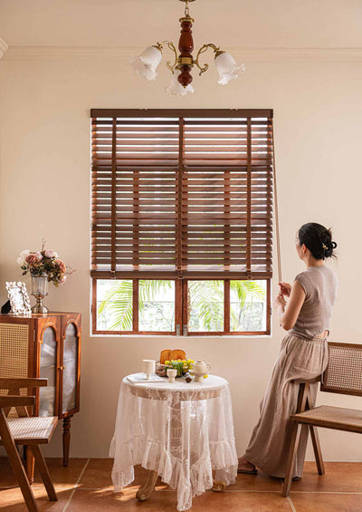 Premium 50mm Basswood Venetian Blinds | Natural Solid Wood | OEM Manufacturer & Wholesale Supplier