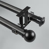Black Ball End Bracket A option for modern heavy-duty decorative aluminium curtain rod set