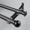 Black Ball End Bracket B option for modern heavy-duty decorative aluminium curtain rod set