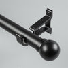 Black Ball End Bracket C option for modern heavy-duty decorative aluminium curtain rod set