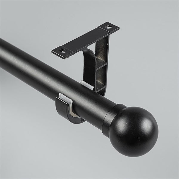 Black Ball End Bracket D option for modern heavy-duty decorative aluminium curtain rod set
