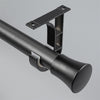 Black Cone End Bracket C option for modern heavy-duty decorative aluminium curtain rod set