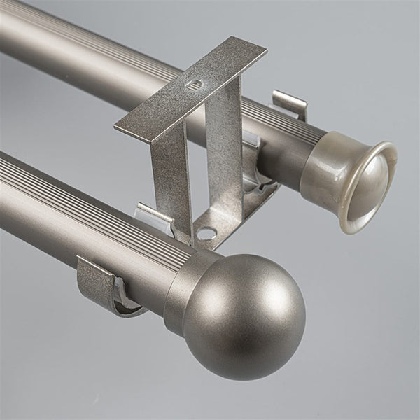 Champagne Ball End Bracket A option for modern heavy-duty decorative aluminium curtain rod set