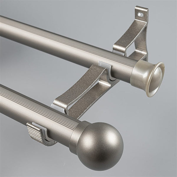 Champagne Ball End Bracket B option for modern heavy-duty decorative aluminium curtain rod set
