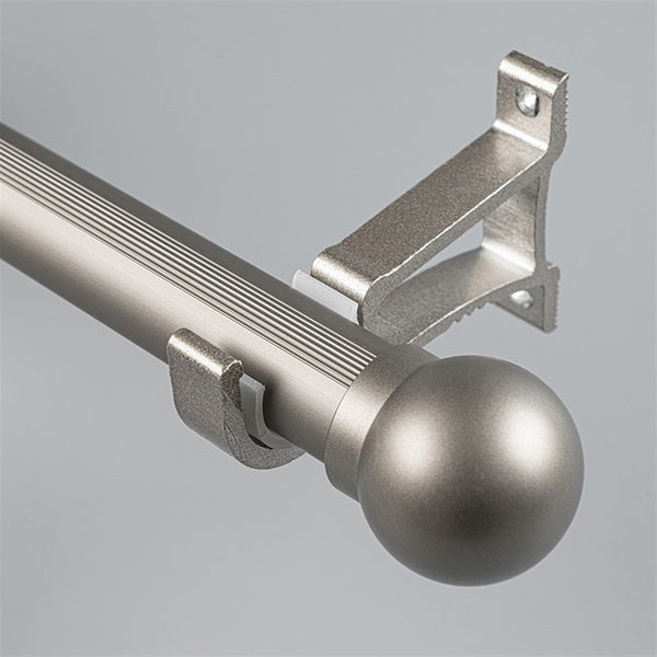 Champagne Ball End Bracket D option for modern heavy-duty decorative aluminium curtain rod set