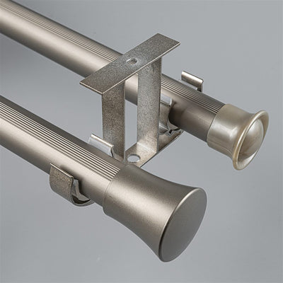 Champagne Cone End Bracket A option for modern heavy-duty decorative aluminium curtain rod set