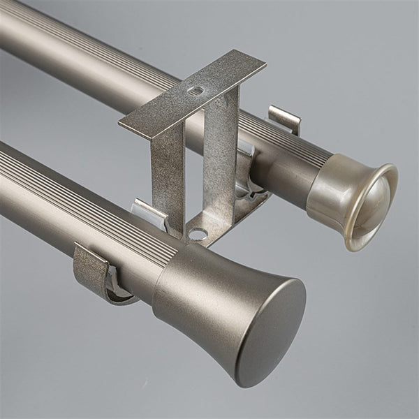Champagne Cone End Bracket A option for modern heavy-duty decorative aluminium curtain rod set