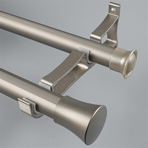 Champagne Cone End Bracket B option for modern heavy-duty decorative aluminium curtain rod set