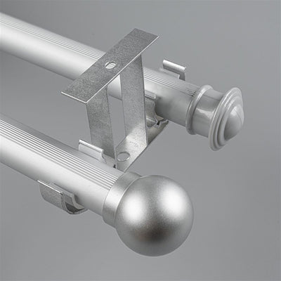 Silver Ball End Bracket A option for modern heavy-duty decorative aluminium curtain rod set
