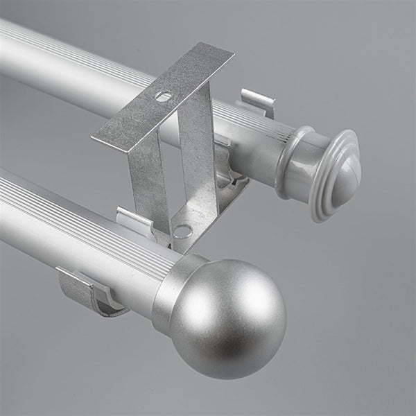 Silver Ball End Bracket A option for modern heavy-duty decorative aluminium curtain rod set