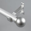 Silver Ball End Bracket D option for modern heavy-duty decorative aluminium curtain rod set