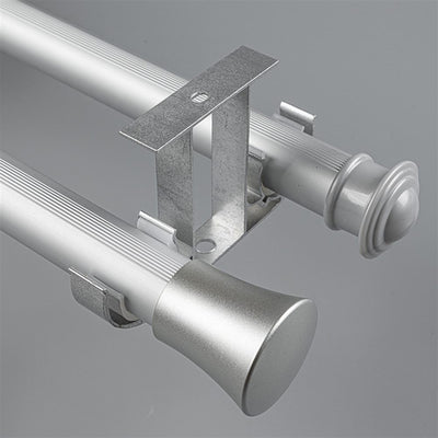 Silver Cone End Bracket A option for modern heavy-duty decorative aluminium curtain rod set