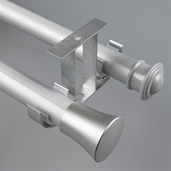 Silver Cone End Bracket A option for modern heavy-duty decorative aluminium curtain rod set