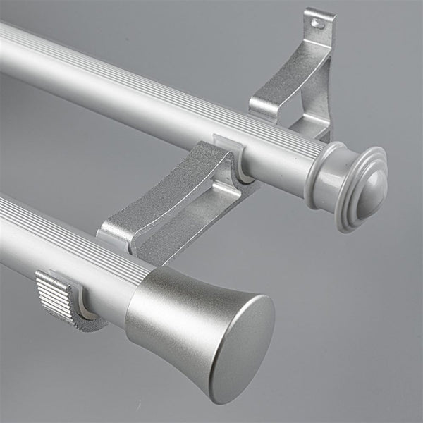 Silver Cone End Bracket B option for modern heavy-duty decorative aluminium curtain rod set