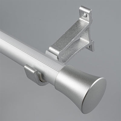 Silver Cone End Bracket C option for modern heavy-duty decorative aluminium curtain rod set