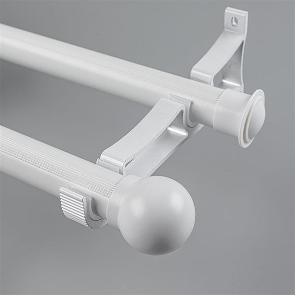 White Ball End Bracket A option for modern heavy-duty decorative aluminium curtain rod set
