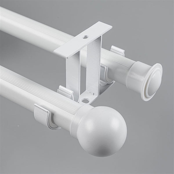 White Ball End Bracket B option for modern heavy-duty decorative aluminium curtain rod set