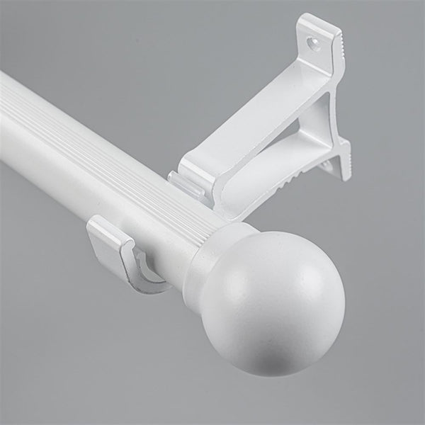White Ball End Bracket C option for modern heavy-duty decorative aluminium curtain rod set