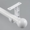 White Ball End Bracket D option for modern heavy-duty decorative aluminium curtain rod set