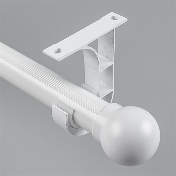 White Ball End Bracket D option for modern heavy-duty decorative aluminium curtain rod set