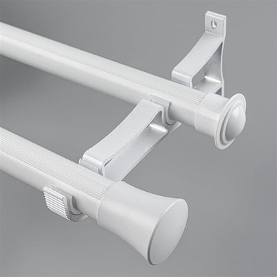 White Cone End Bracket A option for modern heavy-duty decorative aluminium curtain rod set