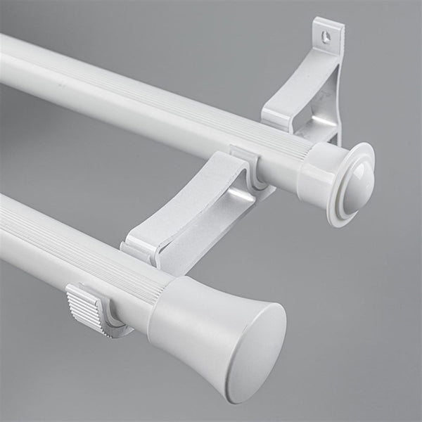 White Cone End Bracket A option for modern heavy-duty decorative aluminium curtain rod set