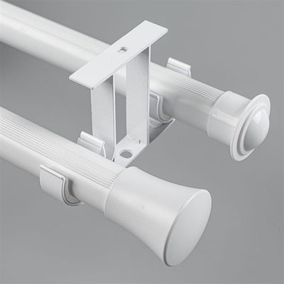 White Cone End Bracket B option for modern heavy-duty decorative aluminium curtain rod set