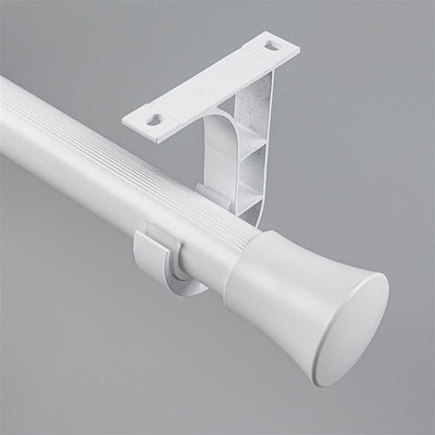 White Cone End Bracket C option for modern heavy-duty decorative aluminium curtain rod set