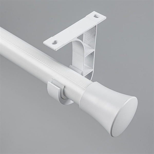 White Cone End Bracket C option for modern heavy-duty decorative aluminium curtain rod set