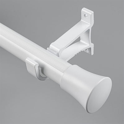 White Cone End Bracket D option for modern heavy-duty decorative aluminium curtain rod set
