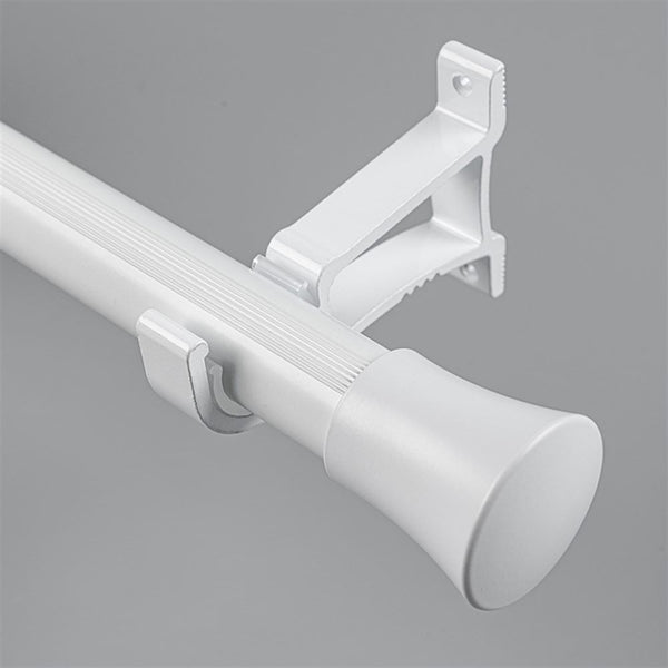 White Cone End Bracket D option for modern heavy-duty decorative aluminium curtain rod set