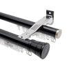 Premium 2-in-1 aluminium curtain pole and track system with silent decorative hardware - image 1