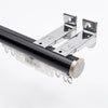 Matte Black Extended Ceiling Plate option for premium 2-in-1 aluminium curtain pole and track system