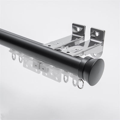 Matte Black Wall Bracket option for premium 2-in-1 aluminium curtain pole and track system