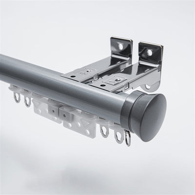 Silver Gray Wall Bracket option for premium 2-in-1 aluminium curtain pole and track system