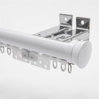 White Wall Bracket option for premium 2-in-1 aluminium curtain pole and track system