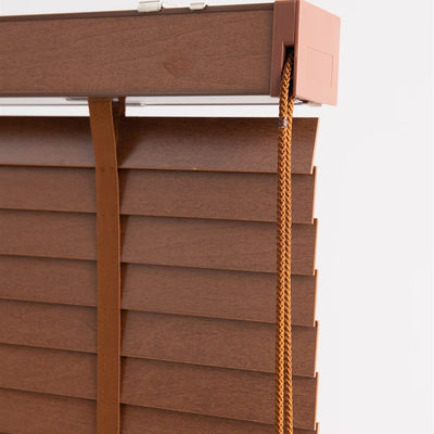 Premium 50mm basswood Venetian blinds with real wood slats in an interior setting - image 3