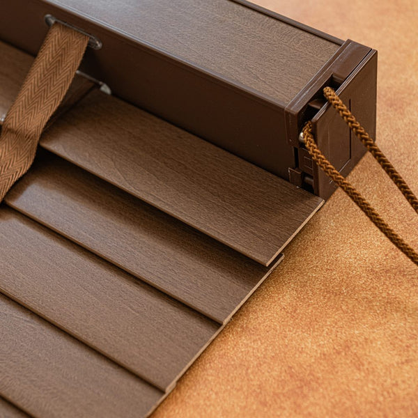 Premium 50mm basswood Venetian blinds with real wood slats in an interior setting - image 4