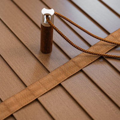 Premium 50mm basswood Venetian blinds with real wood slats in an interior setting - image 5