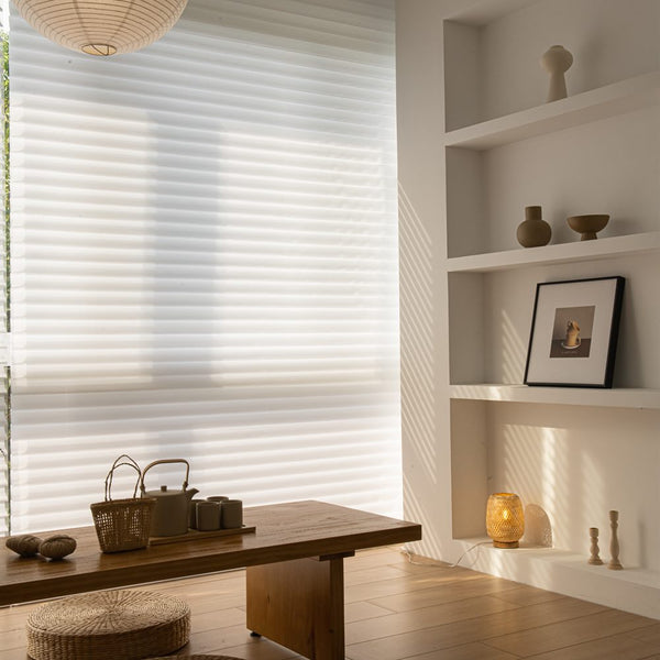 Premium dual layer sheer shades with dual layer zebra fabric in a modern interior - image 2
