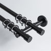 Matte Black Double Rod option for premium minimalist manganese steel curtain pole