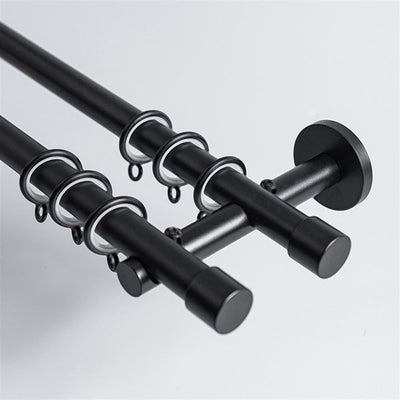 Matte Black Double Rod option for premium minimalist manganese steel curtain pole