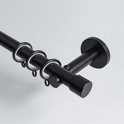 Matte Black Single Rod option for premium minimalist manganese steel curtain pole