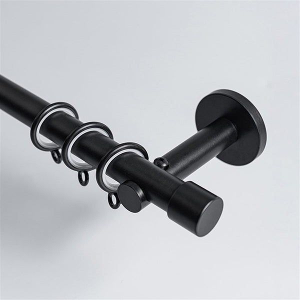 Matte Black Single Rod option for premium minimalist manganese steel curtain pole