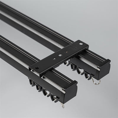 Black Double Track Ceiling Plate option for premium straight aluminium curtain track system