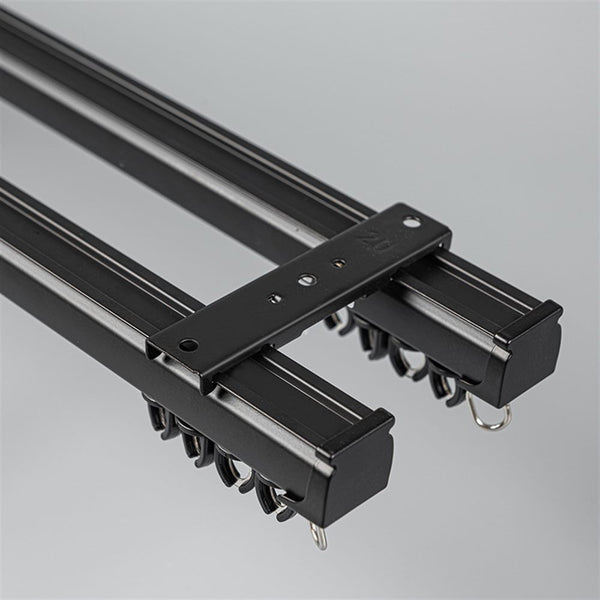Black Double Track Ceiling Plate option for premium straight aluminium curtain track system