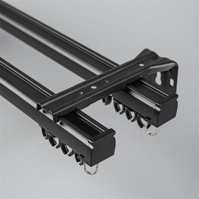 Black Double Track Side Bracket option for premium straight aluminium curtain track system