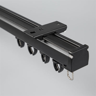 Black Single Track Ceiling Plate option for premium straight aluminium curtain track system