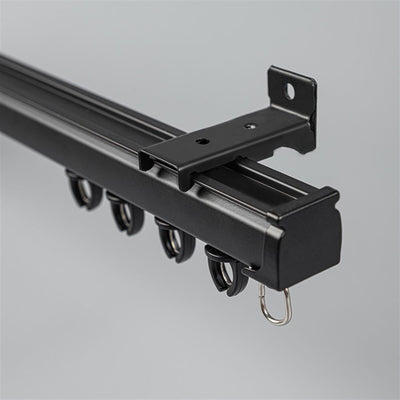Black Single Track Wall Bracket option for premium straight aluminium curtain track system